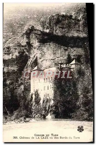 Cartes postales Gorges Du Tarn Chateau De La Caze Vu Des Bords Du Tarn