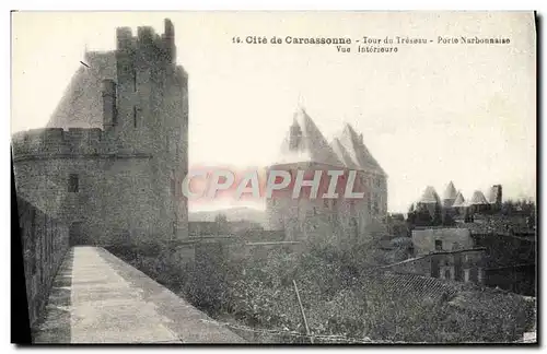 Ansichtskarte AK Cite De Carcassonne Tour Du Treseau Porte Narbonnaise Vue interieure