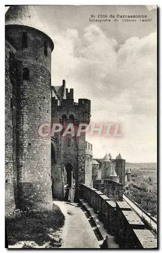 Ansichtskarte AK Cite De Carcassonne Echauguette Du Chateau