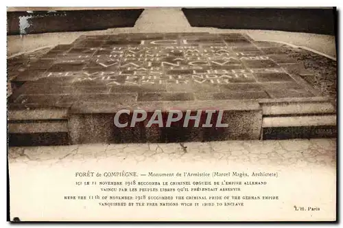 Cartes postales Foret De Compiegne Monument De I'Armistice Militaria