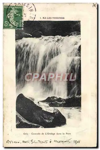 Cartes postales Ax Les Thermes Orlu Cascade de l&#39Ordege dans le parc