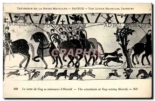 Cartes postales Bayeux Tapisserie de la reine Mathilde La suite de Guy se saisissant d&#39Harold