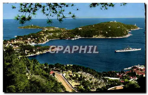 Cartes postales moderne Villefranche Vue Sur La Baie Et Le Cap Ferrat Bateau