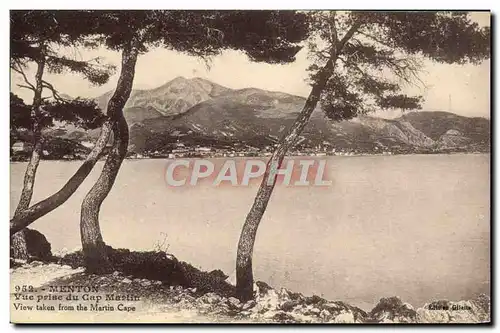 Cartes postales Menton Vue Prise Du Cap Martin