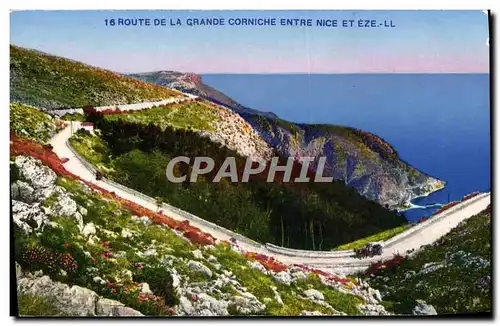 Cartes postales Route De La Grande Corniche Entre Nice Et Eze