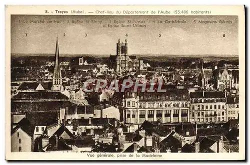 Ansichtskarte AK Troyes Vue generale prise de la Madeleine