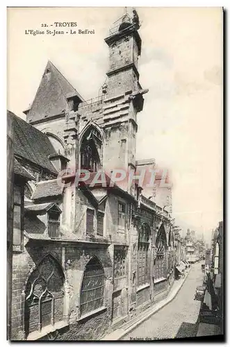 Ansichtskarte AK Troyes L&#39Eglise St Jean Le Beffroi