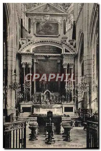 Cartes postales Troyes Interieur De I'Eglise St Jean