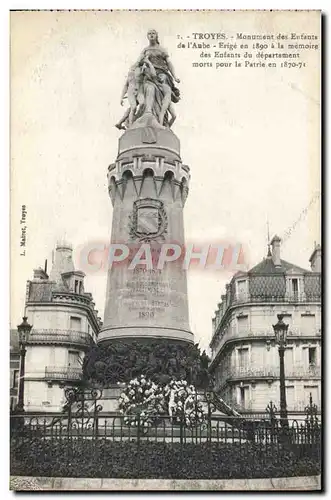 Cartes postales Troyes Monument Des Enfants de l'Aube