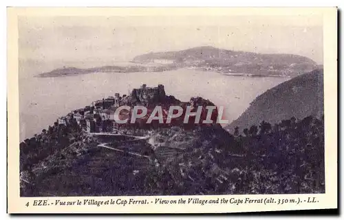 Cartes postales Eze Vue Sur Le Village Et Le Cap Ferrat