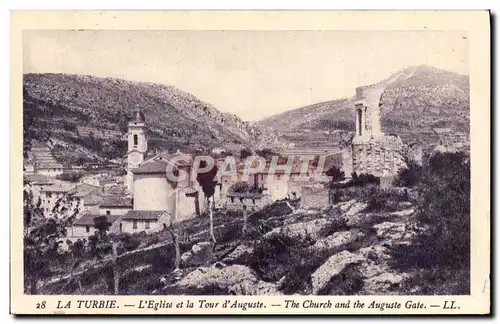Cartes postales La Turbie L&#39Eglise Et La Tour D&#39Auguste