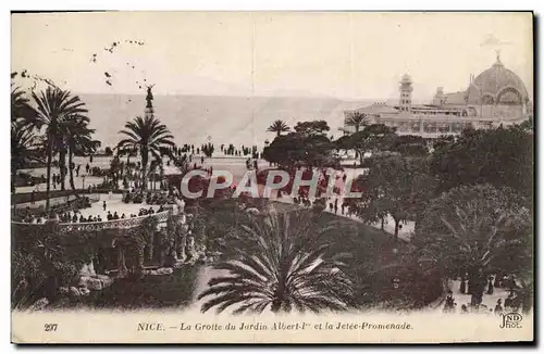 Cartes postales Nice La Grotte Du Jardin Albert 1er Et La Jetee Promenade