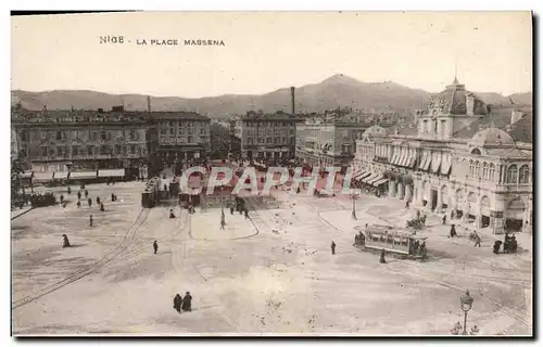 Ansichtskarte AK Nice La Place Massena Tramway