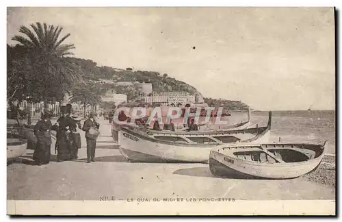 Cartes postales Nice Le Quai Du Midi Et Les Ponchettes Bateaux