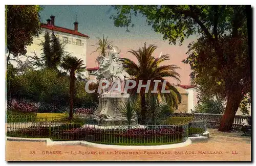 Cartes postales Grasse Le Square Et Le Monument Fragonard