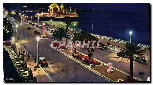 Cartes postales moderne Nice La Nuit La Promenade Des Anglais Et Le Casino De La Jetee