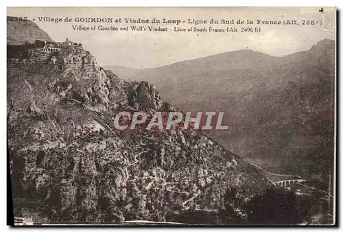 Ansichtskarte AK Village De Gourdon Et Viadue Du Loup Ligne Du Sud De La France