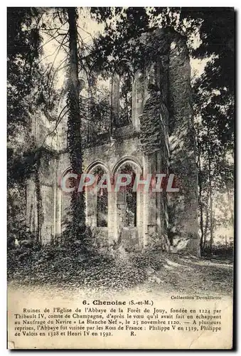 Ansichtskarte AK Chenoise Ruines De I&#39Eglise De I&#39Abbaye de la foret de Jouy