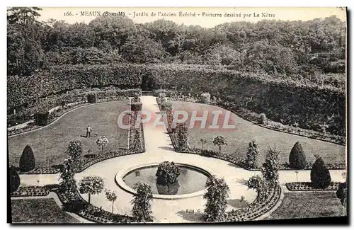 Cartes postales Meaux Jardin De I&#39Ancien Eveche Parterre dessine par Le Notre