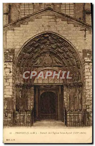 Cartes postales Provins Portail De I&#39Eglise Saint Ayoul