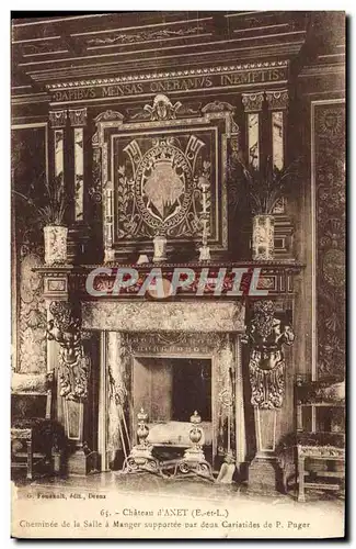 Cartes postales Chateau d&#39Anet Cheminee de la Salle a manger supportee par deux cariatides