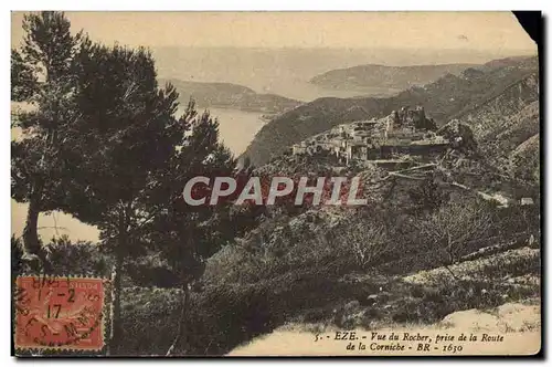 Cartes postales Eze Vue Du Rochers Prise de la Route de la corniche