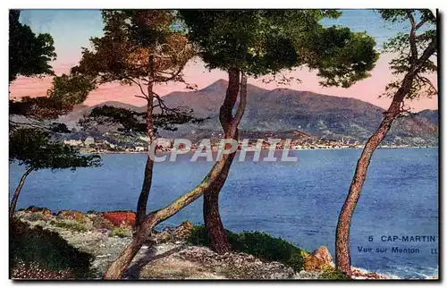 Cartes postales Cap Martin Vue sur Menton