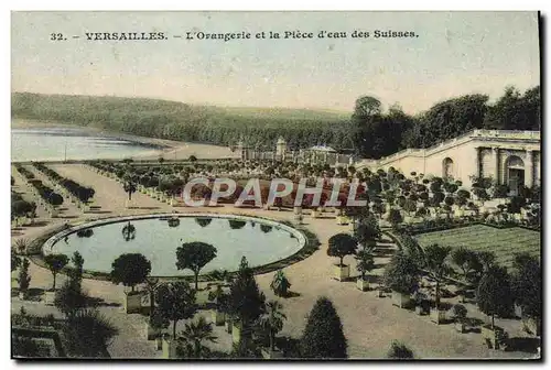 Cartes postales Versailles L&#39Orangerie et la Piece d&#39eau des Suisses