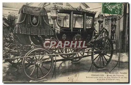 Ansichtskarte AK Versailles Musee des Voitures Voiture ayant servi au Tsar Nicolas II en 1897 Russie Russia