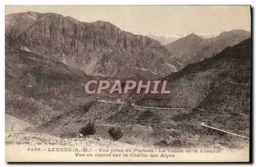 Ansichtskarte AK Levens Vue Prise du Plateau La Vallee de la Vesubie Vue en amont sur la chaine des Alpes