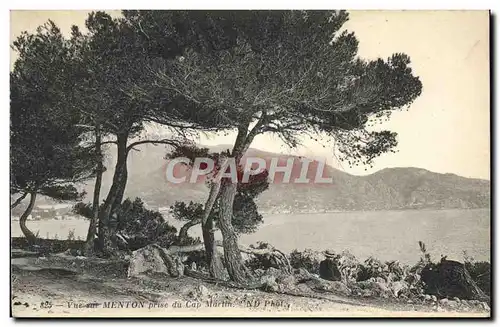 Cartes postales Vue sur Menton Prise du Cap Martin