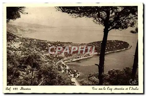 Cartes postales Menton Vue sur le Cap Martin et l&#39Italie