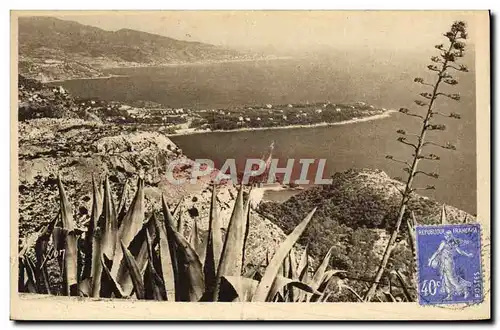 Cartes postales Le Cap Martin vu du rond point de la Turbie