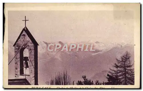 Ansichtskarte AK Peira Cava Clocher de l&#39eglise et la chaine des Alpes