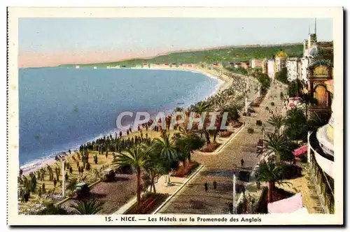 Cartes postales Nice Les Hotels Sur la Promenade des Anglais