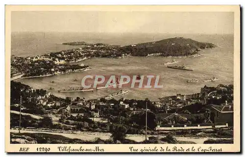 Cartes postales Villefranche Sur Mer Vue Generale de la Rade et le Cap Ferrat Bateaux