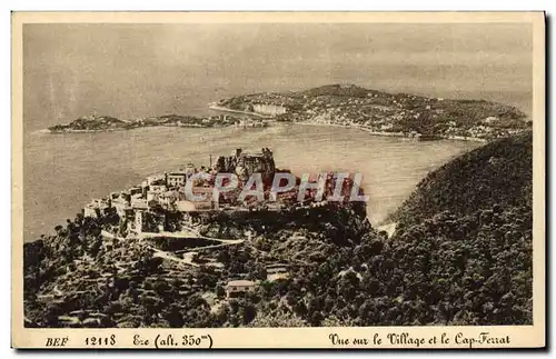 Ansichtskarte AK Eze Vue sur le village et le Cap Ferrat