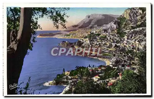 Cartes postales La principaute de Monaco vue de Roqeubrune Cap Martin