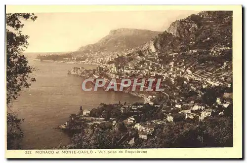 Cartes postales Monaco et Monte Carlo Vue Prise de Roquebrune