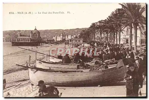 Ansichtskarte AK Nice Le Quai des Etats Unis Bateaux