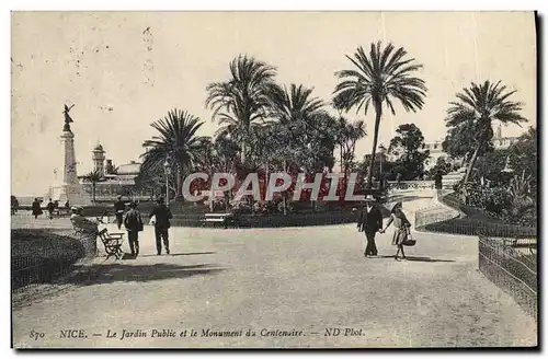 Ansichtskarte AK Nice Le Jardin Public et le Monument du Centenaire