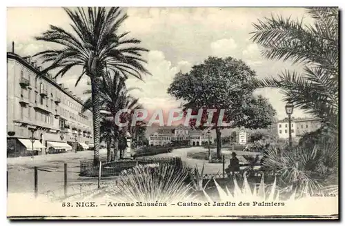 Cartes postales Nice Avenue Massena Casino et Jardin des Palmiers