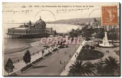 Cartes postales Nice La Promenade des Anglais et le Palais de la Jetee