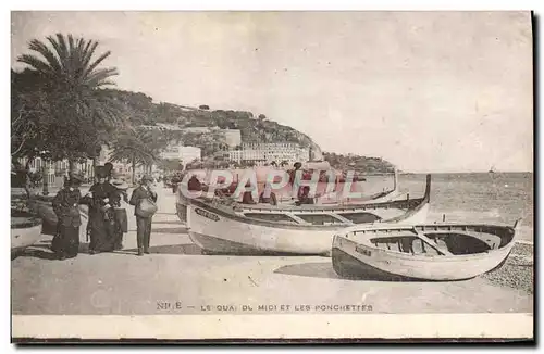 Cartes postales Nice Le Quai Du Midi Et Les Ponchettes Bateaux