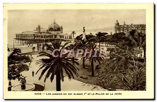 Cartes postales Nice Les Jardins Du Roi Albert 1er et le palais de la jetee