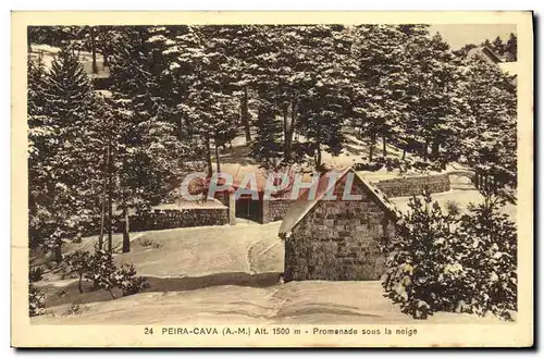 Cartes postales Peira Cava Promenade Sous la Neige