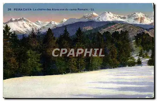 Ansichtskarte AK Peira Cava La Chaine des Alpes Vue du Camp Romain