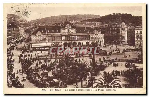 Cartes postales Nice Le Casino Municipal et la Place Massena Tramway