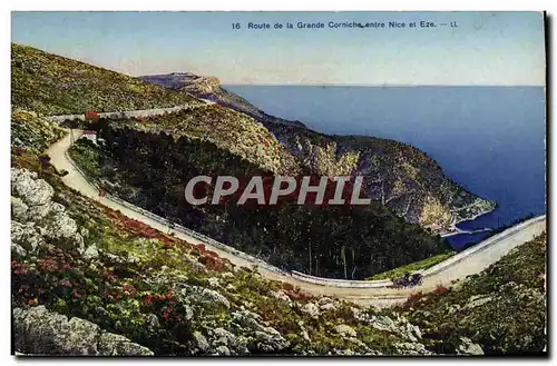 Cartes postales Route de la Grande Corniche entre Nice et Eze