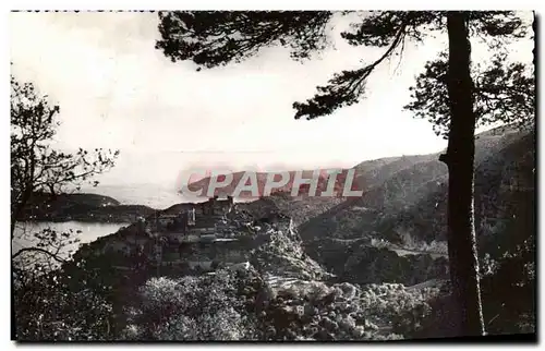 Moderne Karte Eze Nid d&#39Aigle Vue panoramique prise de la grande corniche